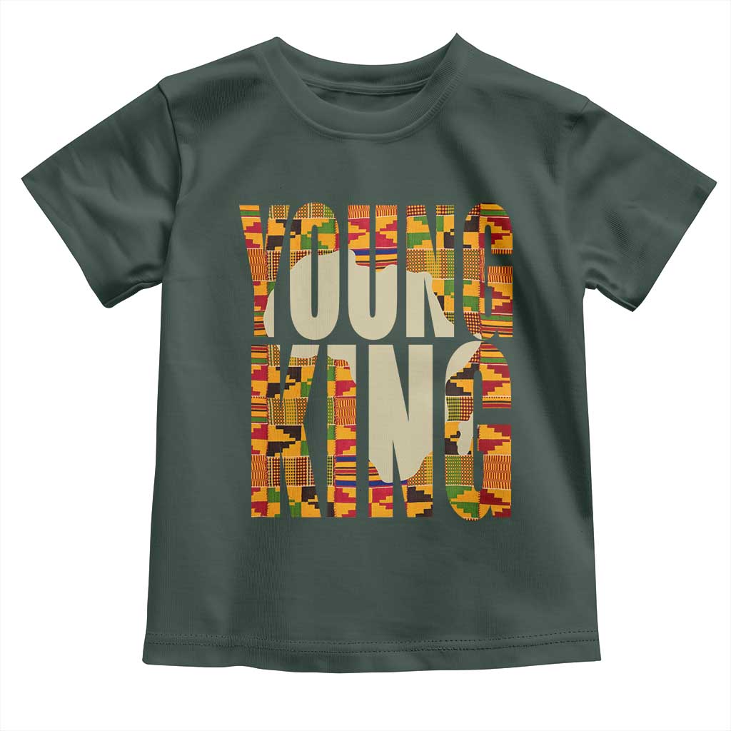 African Kente Young King Toddler T Shirt TS02 Dark Forest Green Print Your Wear