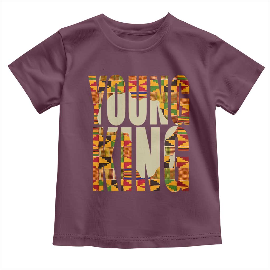 African Kente Young King Toddler T Shirt TS02 Maroon Print Your Wear