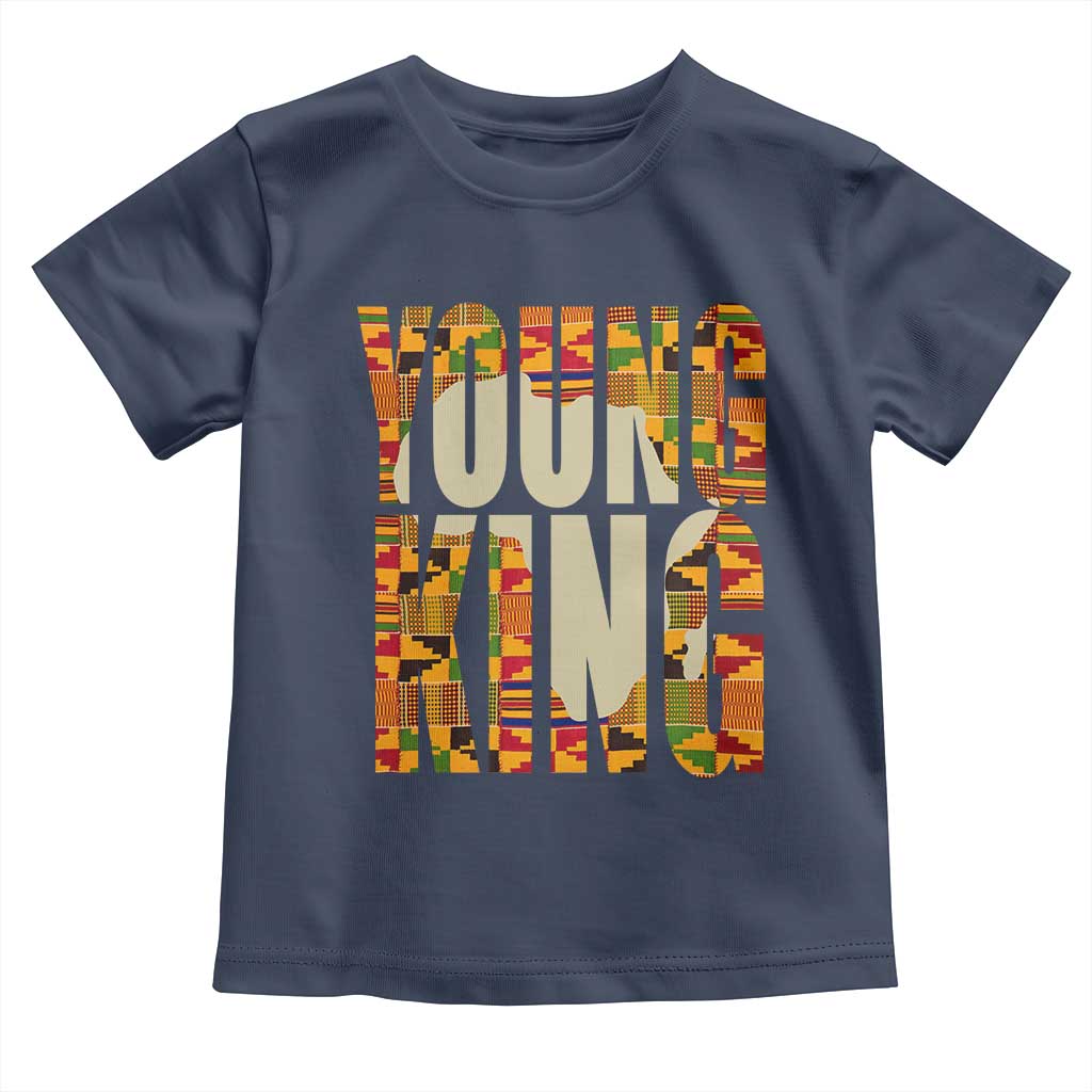 African Kente Young King Toddler T Shirt TS02 Navy Print Your Wear