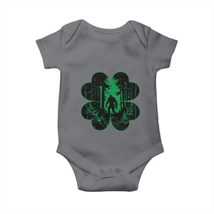 Funny St Patricks Day Bigfoot Baby Onesie Sasquatch Shamrock Paddys Irish TS02 Charcoal Print Your Wear