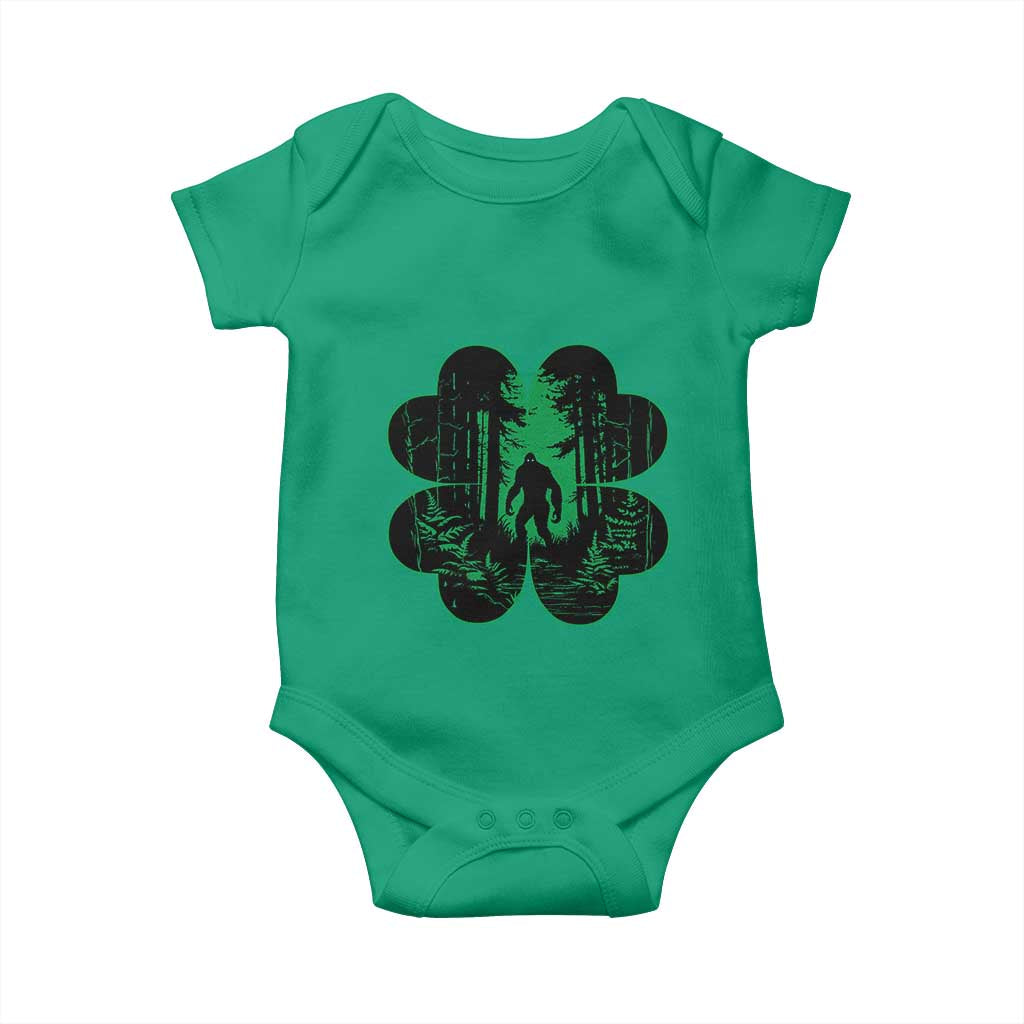Funny St Patricks Day Bigfoot Baby Onesie Sasquatch Shamrock Paddys Irish TS02 Irish Green Print Your Wear