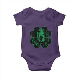 Funny St Patricks Day Bigfoot Baby Onesie Sasquatch Shamrock Paddys Irish TS02 Purple Print Your Wear