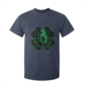 Funny St Patricks Day Bigfoot T Shirt For Kid Sasquatch Shamrock Paddys Irish TS02 Navy Print Your Wear