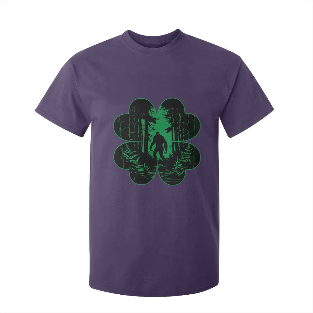 Funny St Patricks Day Bigfoot T Shirt For Kid Sasquatch Shamrock Paddys Irish TS02 Purple Print Your Wear