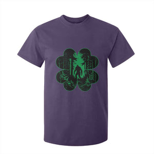 Funny St Patricks Day Bigfoot T Shirt For Kid Sasquatch Shamrock Paddys Irish TS02 Purple Print Your Wear