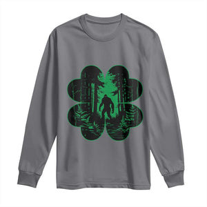 Funny St Patricks Day Bigfoot Long Sleeve Shirt Sasquatch Shamrock Paddys Irish TS02 Charcoal Print Your Wear