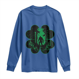 Funny St Patricks Day Bigfoot Long Sleeve Shirt Sasquatch Shamrock Paddys Irish TS02 Royal Blue Print Your Wear