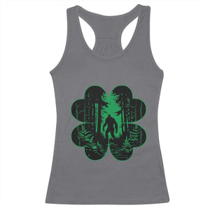 Funny St Patricks Day Bigfoot Racerback Tank Top Sasquatch Shamrock Paddys Irish TS02 Charcoal Print Your Wear