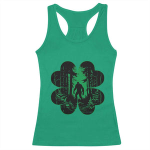 Funny St Patricks Day Bigfoot Racerback Tank Top Sasquatch Shamrock Paddys Irish TS02 Irish Green Print Your Wear