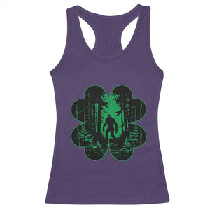 Funny St Patricks Day Bigfoot Racerback Tank Top Sasquatch Shamrock Paddys Irish TS02 Purple Print Your Wear