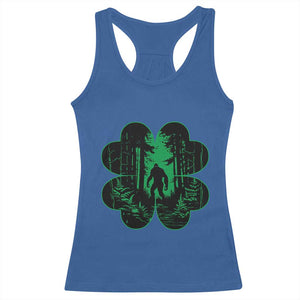 Funny St Patricks Day Bigfoot Racerback Tank Top Sasquatch Shamrock Paddys Irish TS02 Royal Blue Print Your Wear