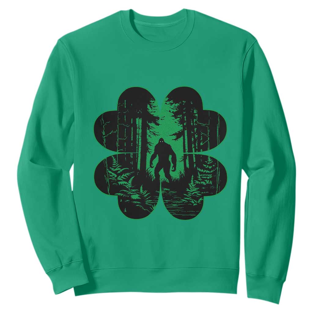 Funny St. Patricks Day Bigfoot Sweatshirt Sasquatch Shamrock Paddys Irish TS02 Irish Green Printyourwear
