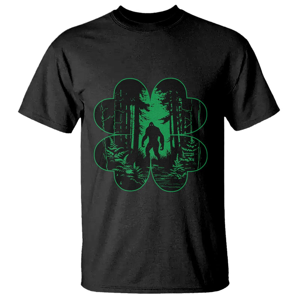 Funny St. Patricks Day Bigfoot T Shirt Sasquatch Shamrock Paddys Irish TS02 Black Printyourwear