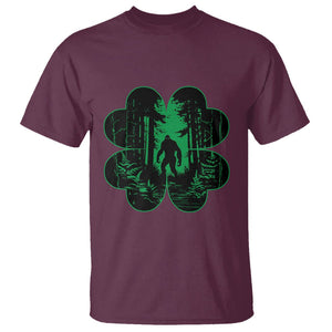 Funny St. Patricks Day Bigfoot T Shirt Sasquatch Shamrock Paddys Irish TS02 Maroon Printyourwear