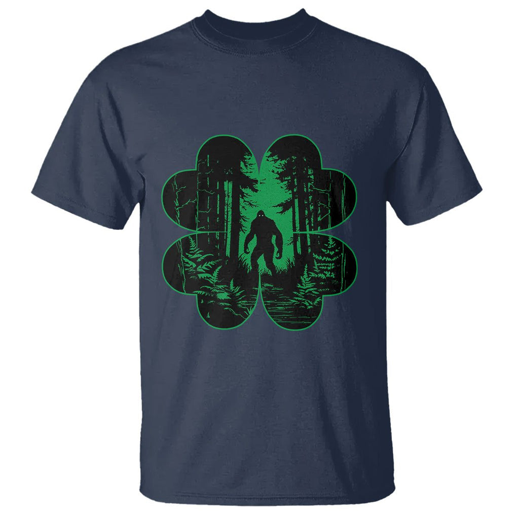 Funny St. Patricks Day Bigfoot T Shirt Sasquatch Shamrock Paddys Irish TS02 Navy Printyourwear