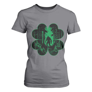 Funny St Patricks Day Bigfoot T Shirt For Women Sasquatch Shamrock Paddys Irish TS02 Charcoal Print Your Wear