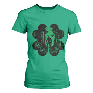 Funny St Patricks Day Bigfoot T Shirt For Women Sasquatch Shamrock Paddys Irish TS02 Irish Green Print Your Wear