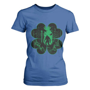 Funny St Patricks Day Bigfoot T Shirt For Women Sasquatch Shamrock Paddys Irish TS02 Royal Blue Print Your Wear