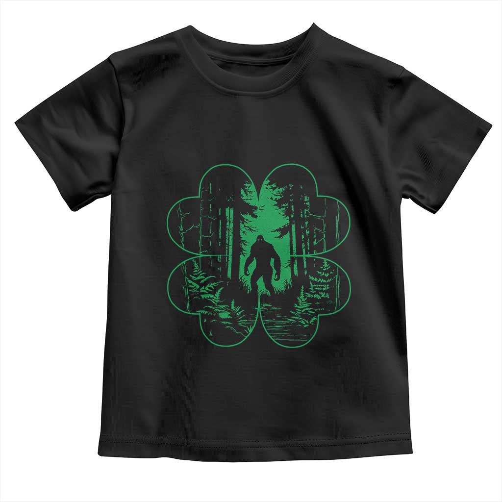 Funny St Patricks Day Bigfoot Toddler T Shirt Sasquatch Shamrock Paddys Irish TS02 Black Print Your Wear