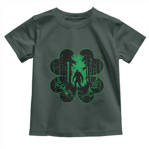 Funny St Patricks Day Bigfoot Toddler T Shirt Sasquatch Shamrock Paddys Irish TS02 Dark Forest Green Print Your Wear