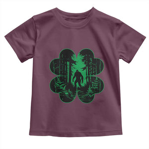 Funny St Patricks Day Bigfoot Toddler T Shirt Sasquatch Shamrock Paddys Irish TS02 Maroon Print Your Wear