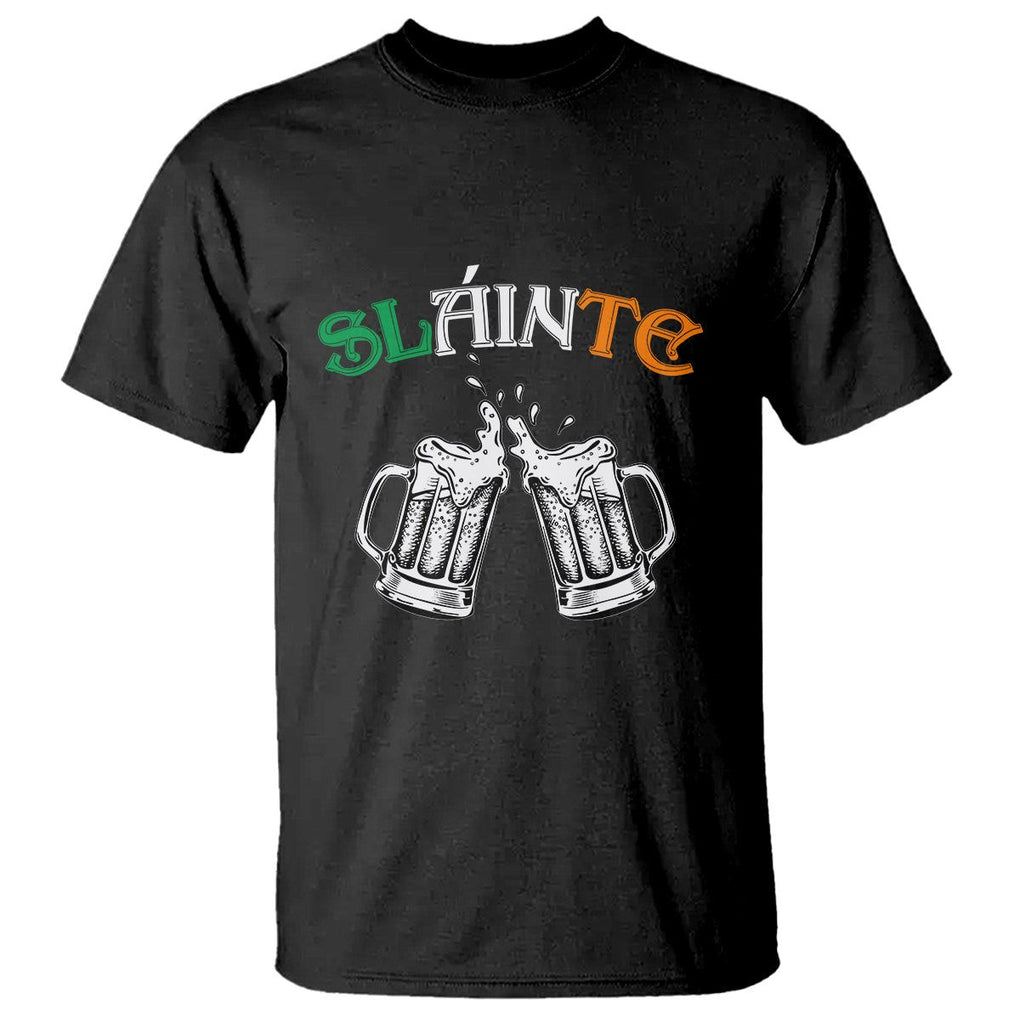 Funny St. Patricks Day Drinking T Shirt Slainte Irish Cheers TS02 Black Printyourwear
