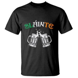 Funny St. Patricks Day Drinking T Shirt Slainte Irish Cheers TS02 Black Printyourwear