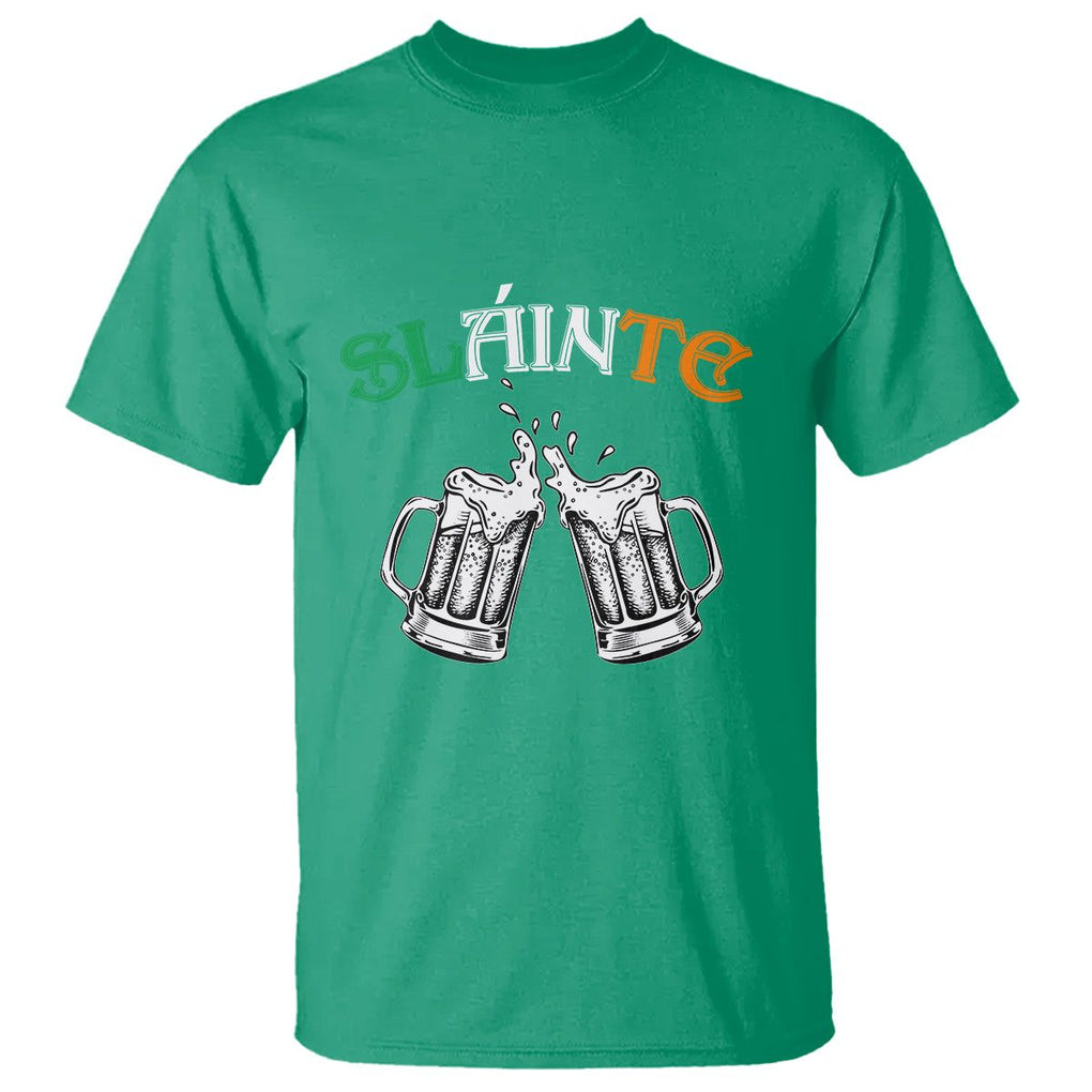 Funny St. Patricks Day Drinking T Shirt Slainte Irish Cheers TS02 Irish Green Printyourwear