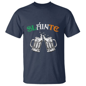 Funny St. Patricks Day Drinking T Shirt Slainte Irish Cheers TS02 Navy Printyourwear