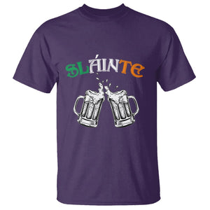 Funny St. Patricks Day Drinking T Shirt Slainte Irish Cheers TS02 Purple Printyourwear