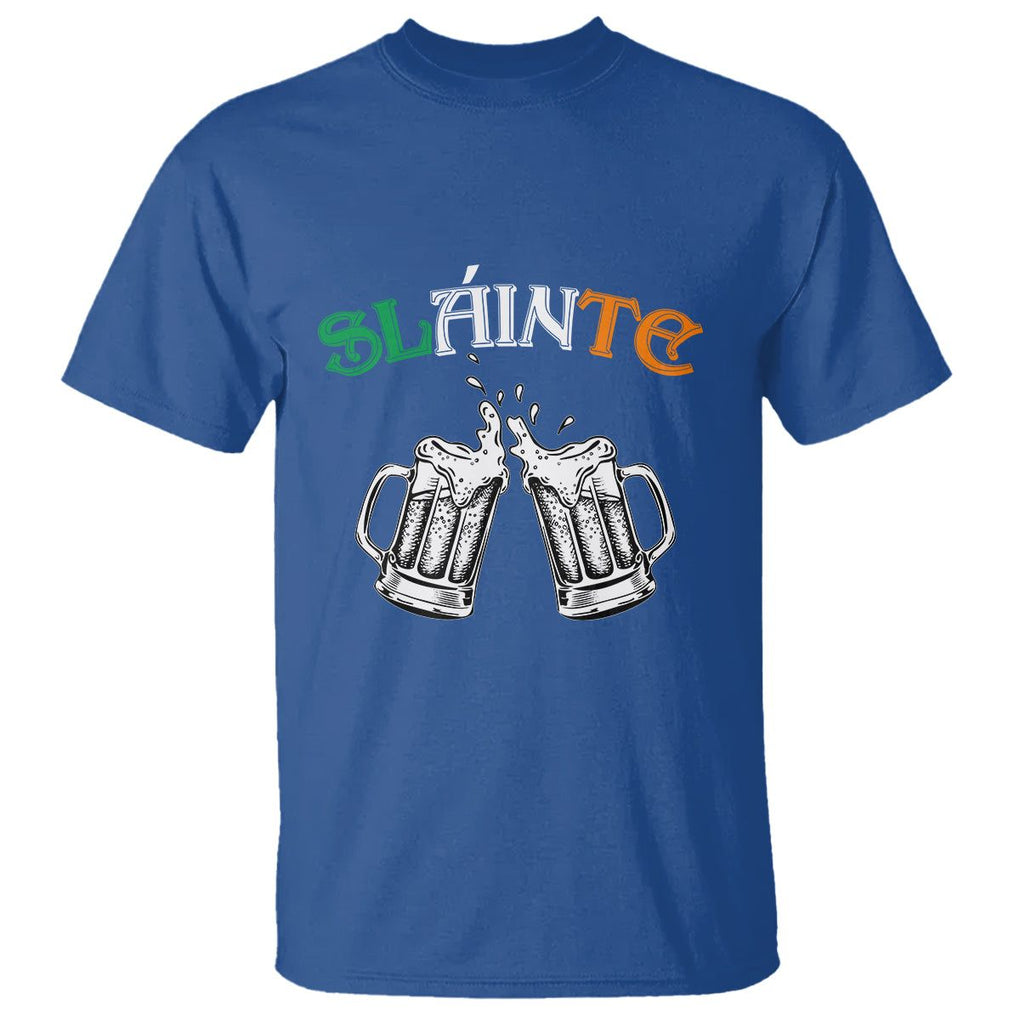 Funny St. Patricks Day Drinking T Shirt Slainte Irish Cheers TS02 Royal Blue Printyourwear