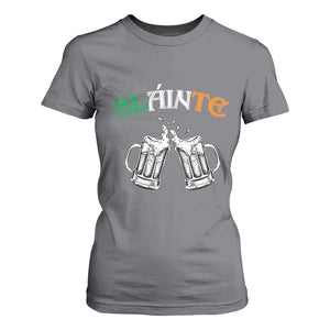 Funny St Patricks Day Drinking T Shirt For Women Slainte Irish Cheers TS02 Charcoal Print Your Wear