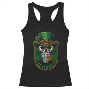 Irish Skull Racerback Tank Top Slainte Cheers Funny St. Patricks Day Drinking Lover TS02 Black Print Your Wear