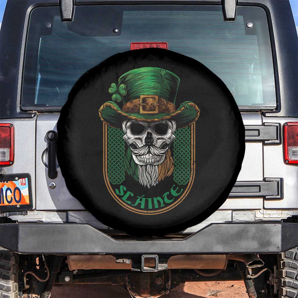 Irish Skull Spare Tire Cover Slainte Cheers Funny St. Patricks Day Drinking Lover TS02 No hole Black Print Your Wear