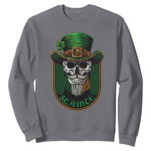 Irish Skull Sweatshirt Slainte Cheers Funny St. Patricks Day Drinking Lover TS02 Charcoal Printyourwear