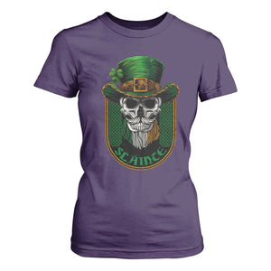 Irish Skull T Shirt For Women Slainte Cheers Funny St. Patricks Day Drinking Lover TS02 Purple Print Your Wear
