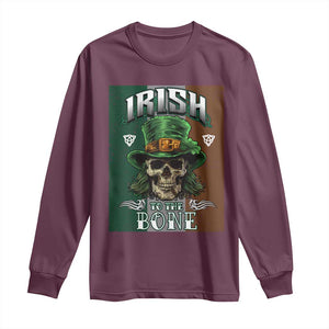 Irish Skull Long Sleeve Shirt Irish To The Born TS02 Maroon Print Your Wear