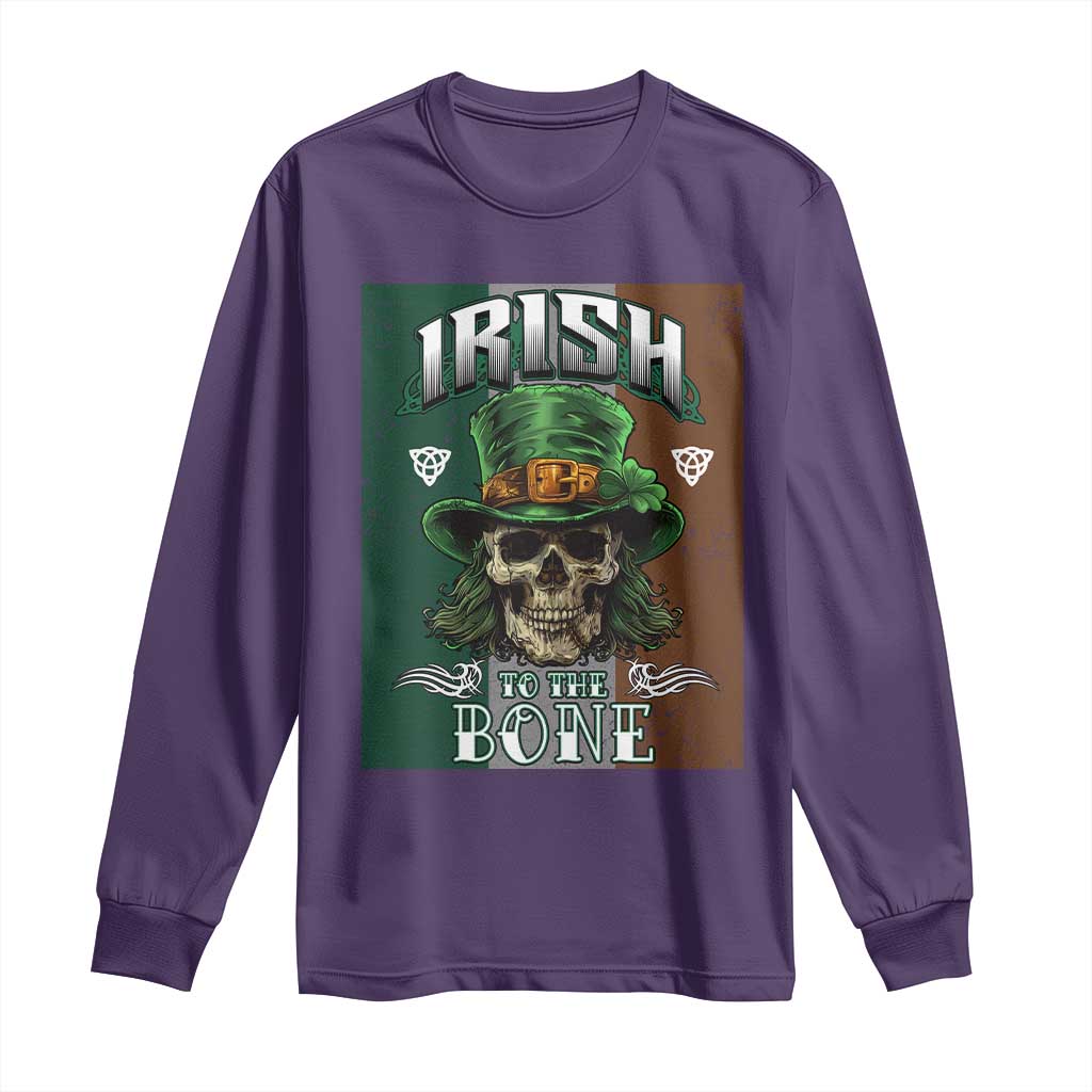 Irish Skull Long Sleeve Shirt Irish To The Born TS02 Purple Print Your Wear
