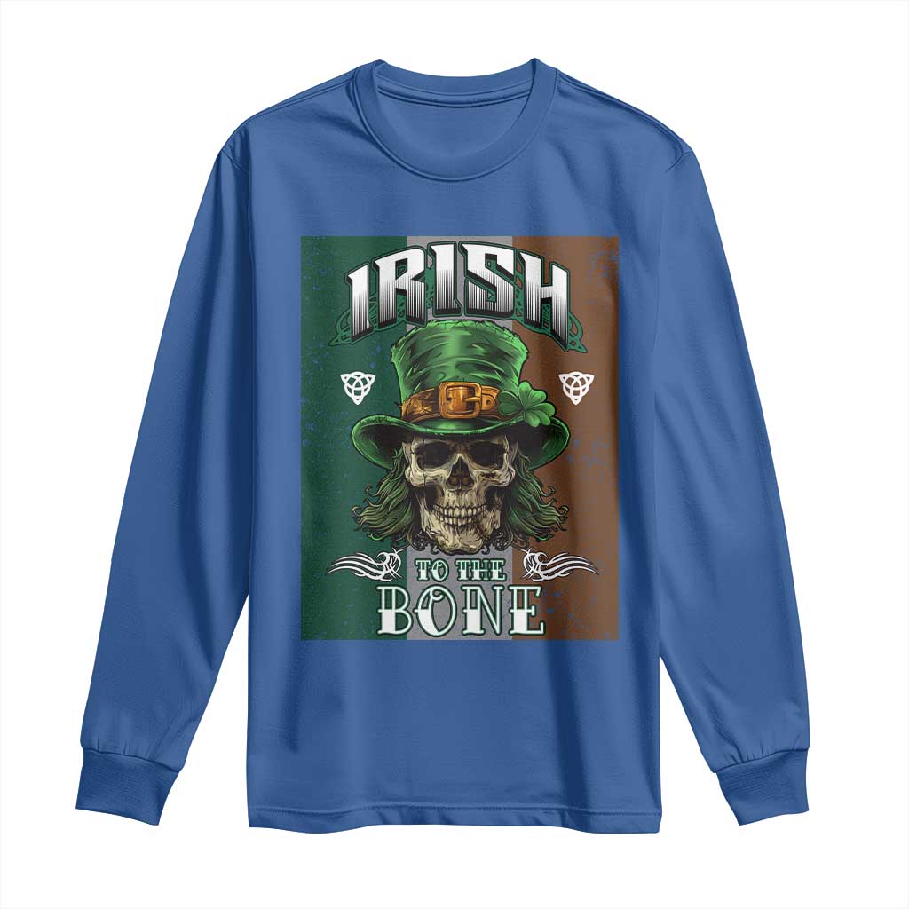 Irish Skull Long Sleeve Shirt Irish To The Born TS02 Royal Blue Print Your Wear