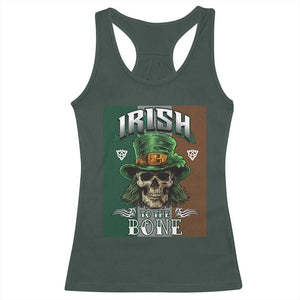 Irish Skull Racerback Tank Top Irish To The Born TS02 Dark Forest Green Print Your Wear