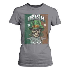 Irish Skull T Shirt For Women Irish To The Born TS02 Charcoal Print Your Wear
