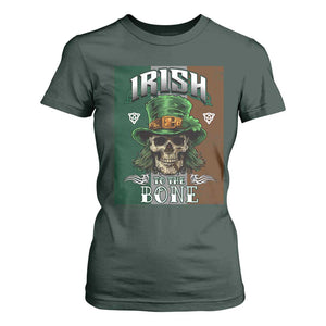 Irish Skull T Shirt For Women Irish To The Born TS02 Dark Forest Green Print Your Wear