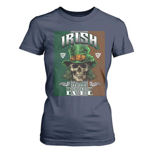 Irish Skull T Shirt For Women Irish To The Born TS02 Navy Print Your Wear