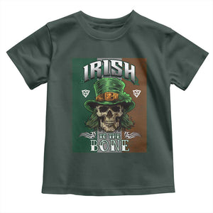 Irish Skull Toddler T Shirt Irish To The Born TS02 Dark Forest Green Print Your Wear