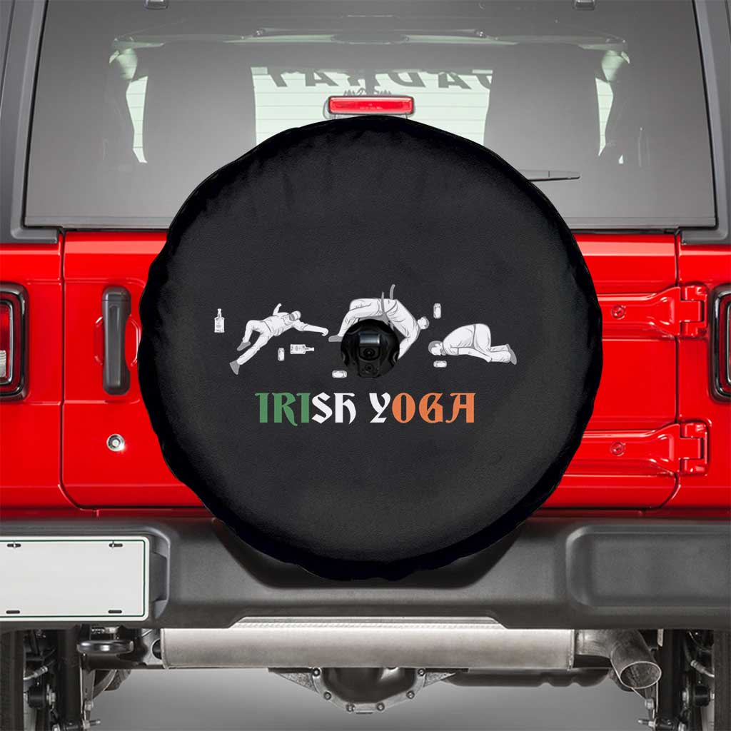 Funny St Patricks Day Drinking Spare Tire Cover Irish Yoga Drunk Poses TS02 Black Print Your Wear