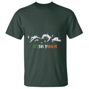 Funny St. Patricks Day Drinking T Shirt Irish Yoga Drunk Poses TS02 Dark Forest Green Printyourwear