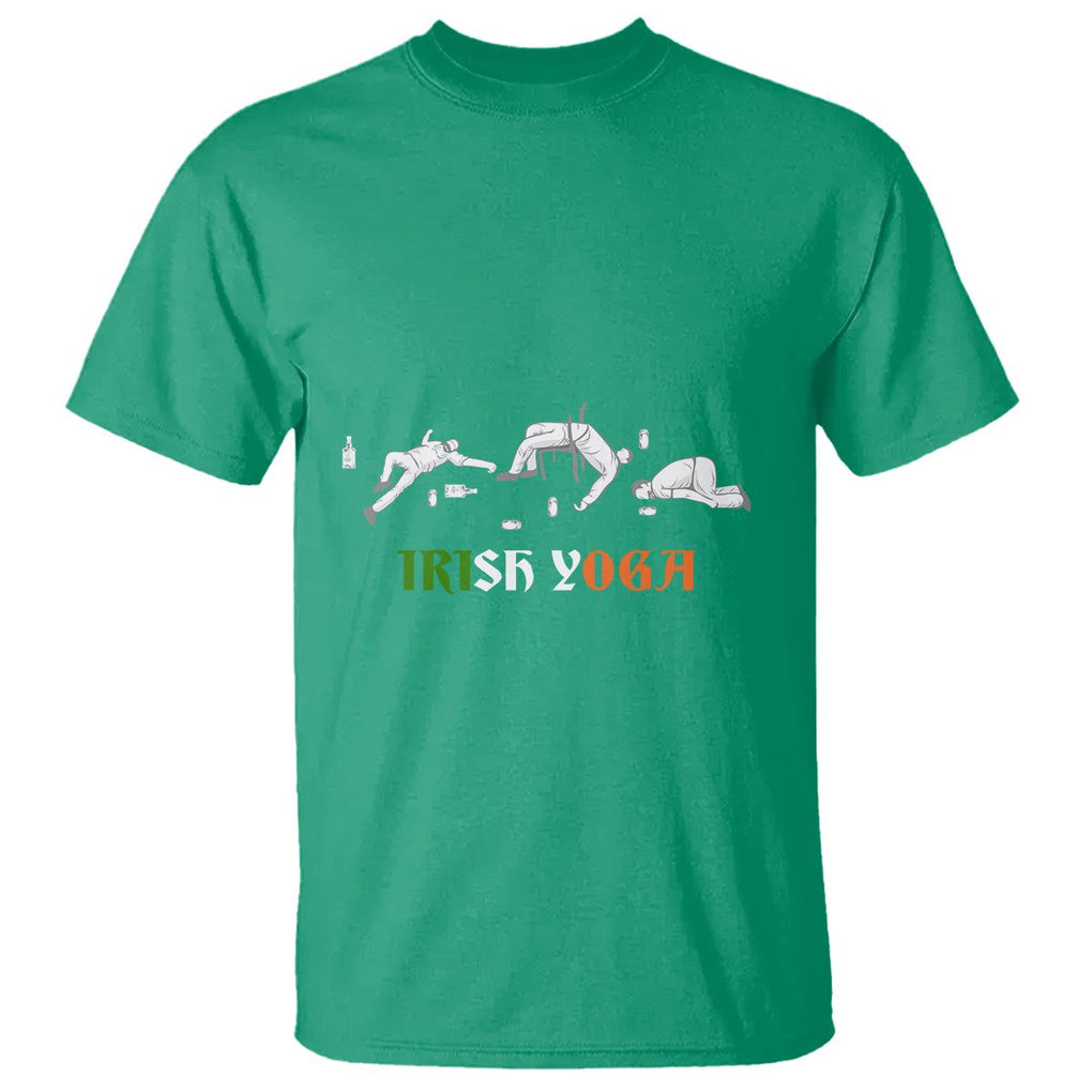 Funny St. Patricks Day Drinking T Shirt Irish Yoga Drunk Poses TS02 Irish Green Printyourwear