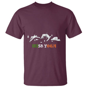 Funny St. Patricks Day Drinking T Shirt Irish Yoga Drunk Poses TS02 Maroon Printyourwear