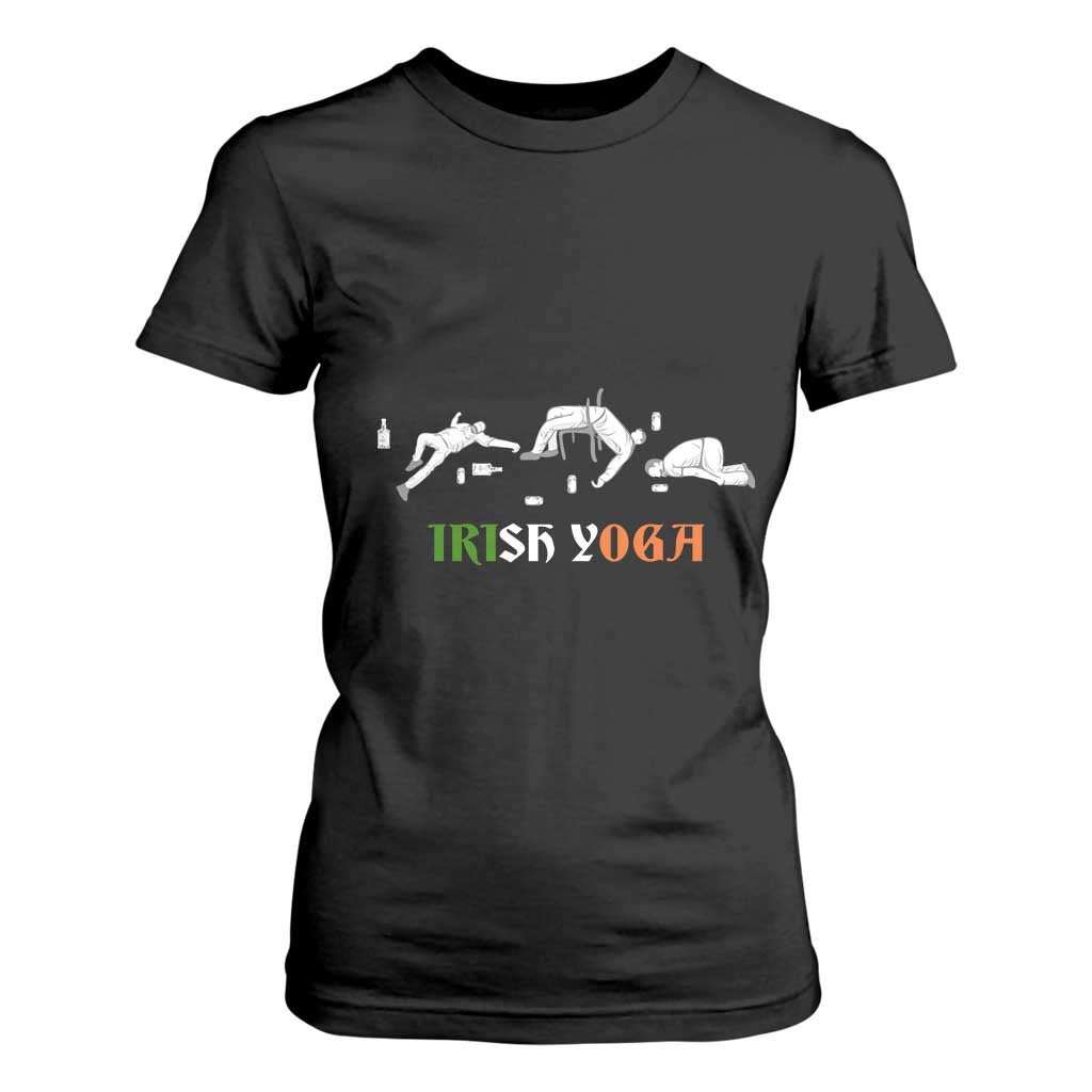Funny St Patricks Day Drinking T Shirt For Women Irish Yoga Drunk Poses TS02 Black Print Your Wear