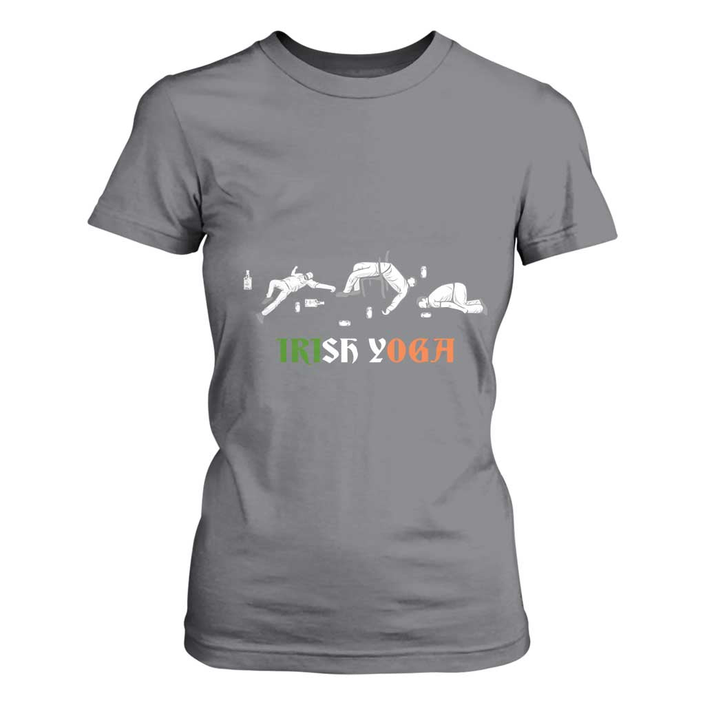 Funny St Patricks Day Drinking T Shirt For Women Irish Yoga Drunk Poses TS02 Charcoal Print Your Wear